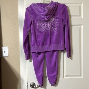 C brand size small two-piece Velour tracksuit in lilac.